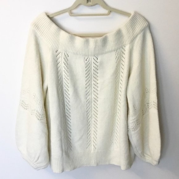 MINKPINK Cream Off-the-Shoulder Sweater - Picture 3 of 7